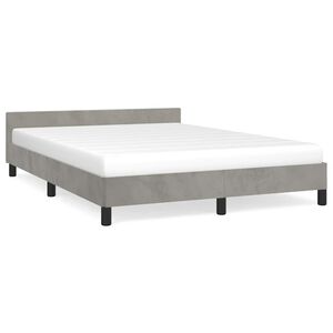 vidaXL Bettgestell ohne Matratze Hellgrau 140x200 cm Samt