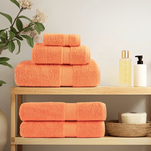 vidaXL Premium-Handt&uuml;cher SOLUND 2 Stk. Orange 100x200 cm 600 g/m&sup2;