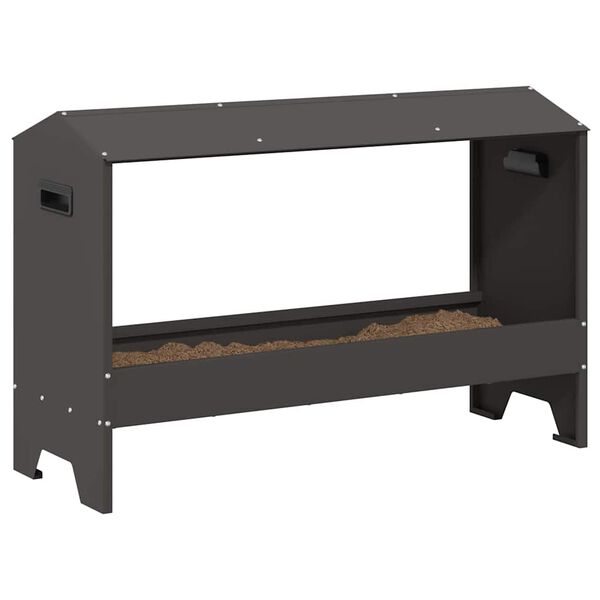 vidaXL H&uuml;hnerf&uuml;tterungsrinne Schwarz 81 x 32 x 53,5 cm