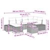 vidaXL Gartensofa-set mit Kissen 7 pcs Schwarz Poly-Rattan