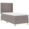 vidaXL Boxspringbett mit LED-Lichtleisten Taupe 90 x 190 cm Stoff