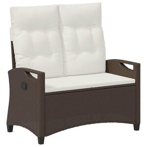vidaXL Gartenbank mit Kissen Braun und Creme 105 x 60 x 112 cm