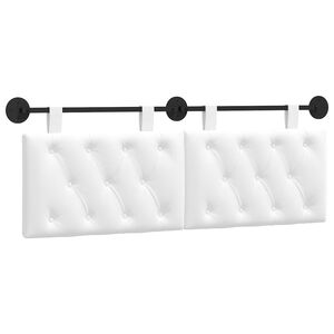 vidaXL H&auml;ngevorderseite Wandmontiert Wei&szlig; 150 x 55 x 7 cm Stoff