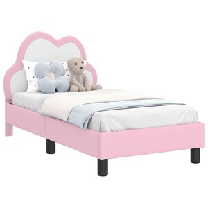 vidaXL Kinderbettgestell mit Kopfteil Rosa 70 x 140 cm PU
