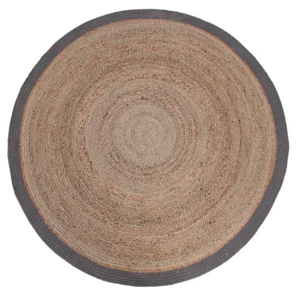 LABEL51 Teppich Jute Rund 180 cm Grau