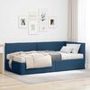 vidaXL Eckbettgestell mit Matratze mit Kopfteil 2 pcs Blau Samt