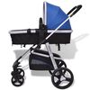 vidaXL 3-in-1 Kinderwagen Aluminium Blau und Schwarz