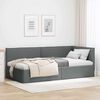 vidaXL Eckbettgestell mit Kopfteil Dunkelgrau 90 x 200 cm Samt