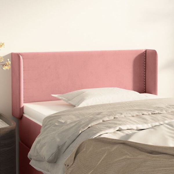 vidaXL Kopfteil mit Ohren Rosa 83x16x78/88 cm Samt
