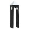 vidaXL Vorh&auml;nge f&uuml;r Hochbett mit Turm Wei&szlig; und Schwarz Polyester
