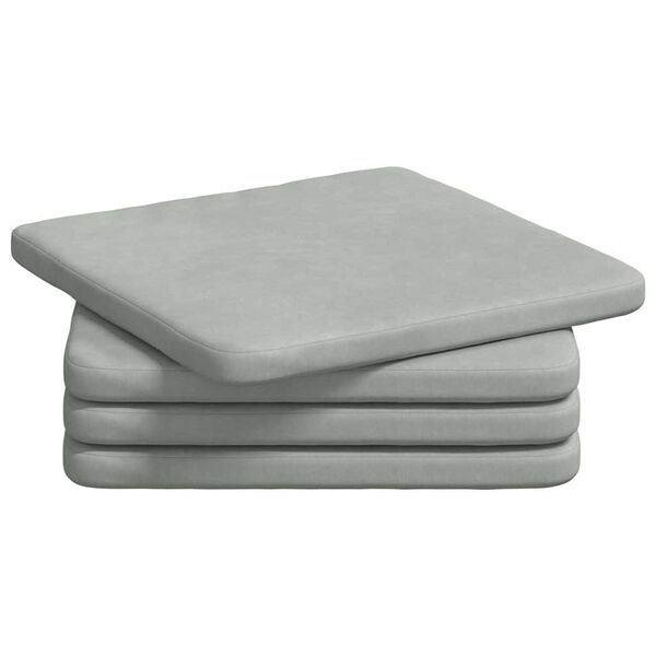 vidaXL Sitzkissen 4 pcs Hellgrau 40 x 40 x 3 cm Samt