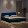 vidaXL Bettgestell mit LED ohne Matratze Blau 200x200 cm Samt