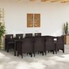 vidaXL Garten Essgruppe 9 pcs Braun Polypropylen