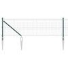 vidaXL Zaun mit Pfosten Gr&uuml;n 0,6 x 50 m Stahl und PVC