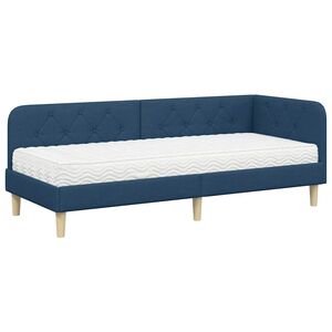 vidaXL Eckbettgestell Blau 80 x 200 cm Stoff