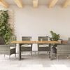 vidaXL Gartentisch mit Akazienholz-Platte Grau 190x80x74cm Poly Rattan