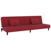 vidaXL Schlafsofa 2-Sitzer mit 2 Kissen und Fu&szlig;hocker Weinrot Samt