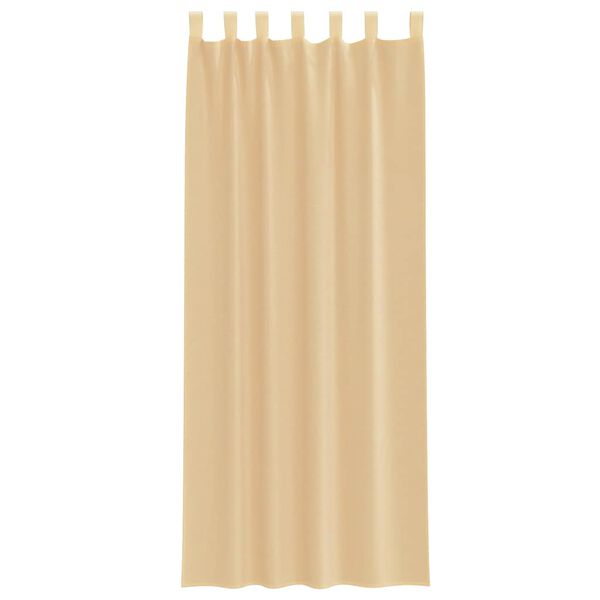 vidaXL Voile Vorh&auml;nge mit Schlaufen 2 Stk. Sandfarbe 140x260 cm