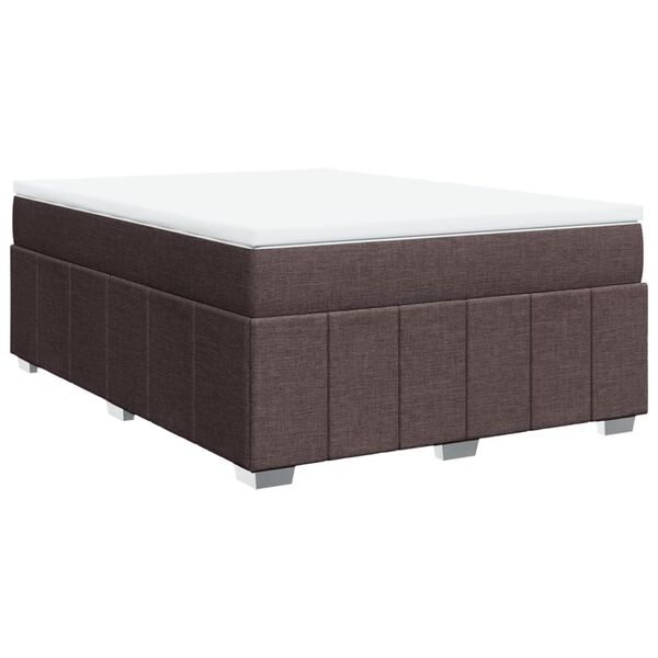 vidaXL Boxspringbett mit Matratze Dunkelbraun 160x200 cm Stoff