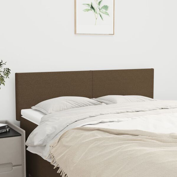 vidaXL Kopfteile Dunkelbraun 144x5x78/88 cm Stoff