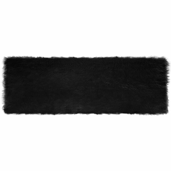 vidaXL Kunstschaffell Teppich Tafalla Schwarz 80 x 250 cm Polyester