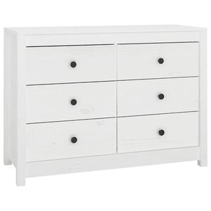 vidaXL Beistellschrank Wei&szlig; 100x40x72 cm Massivholz Kiefer