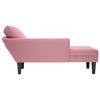 vidaXL Chaiselongue mit Kissen und Rechter Armlehne Rosa Samt