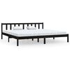 vidaXL Massivholzbett Schwarz Kiefer 180x200 cm
