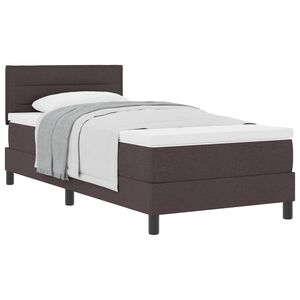 vidaXL Boxspringbett mit Matratze Dunkelbraun 90 x 200 cm Stoff