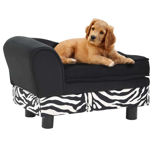 vidaXL Hundesofa Schwarz 57x34x36 cm Plüsch