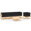 vidaXL 6-tlg. Garten-Lounge-Set mit Kissen Massivholz Kiefer