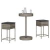 vidaXL 3-tlg. Gartenbar-Set mit Kissen Grau Poly Rattan