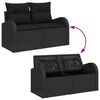 vidaXL Garten-Sofa-Set mit Kissen mit Kissen 9 pcs Schwarz Poly Rattan