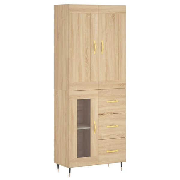 vidaXL Highboard Sonoma-Eiche 69,5x34x180 cm Holzwerkstoff