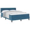 vidaXL Boxspringbett mit Matratze Dunkelblau 190 x 140 cm Polyester