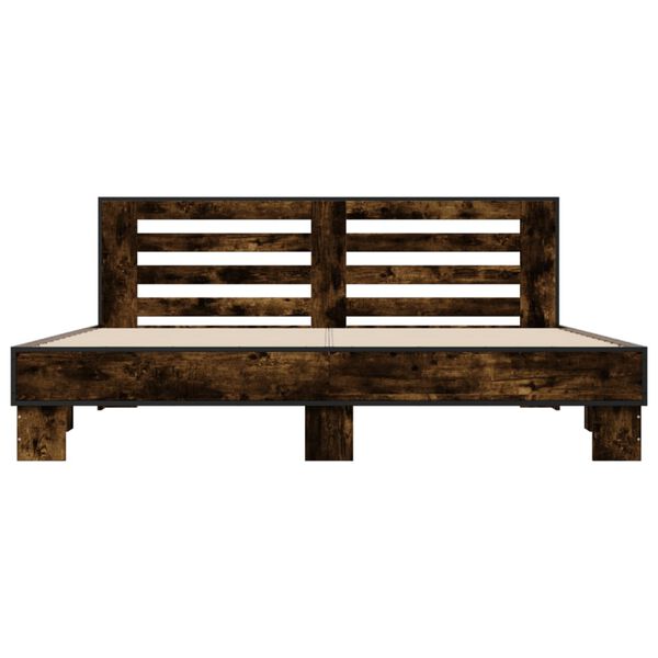 vidaXL Bettgestell R&auml;uchereiche 200x200 cm Holzwerkstoff und Metall