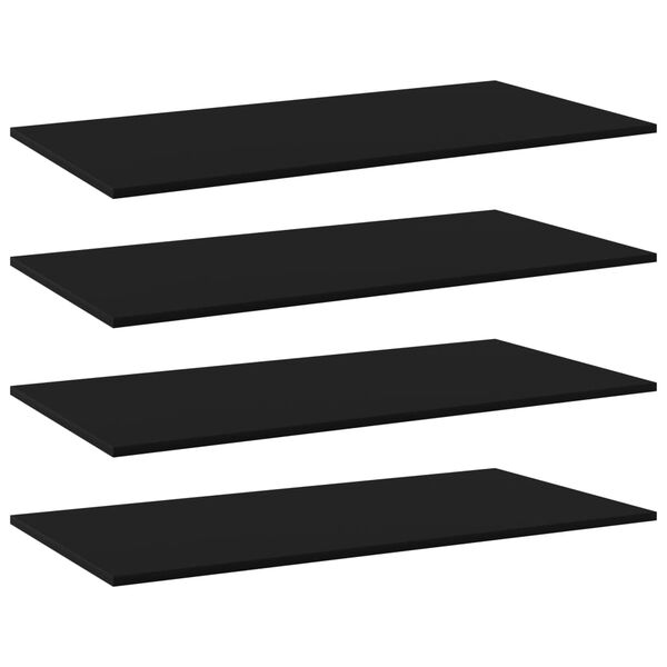 vidaXL B&uuml;cherregal-Bretter 4 Stk. Schwarz 100x50x1,5 cm Holzwerkstoff