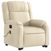 vidaXL Elektrischer Massagesessel mit Aufstehhilfe Creme Stoff