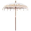 vidaXL Balinesischer Sonnenschirm 2 pcs Creme Baumwolle und Massivholz