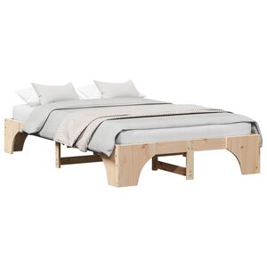 vidaXL Bettrahmen Natur 120 x 200 cm Massives Kiefernholz