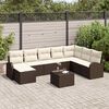 vidaXL Garten-Sofa-Set mit Kissen 9 pcs Braun Poly Rattan