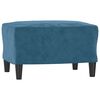 vidaXL 3-Sitzer-Sofa mit Hocker Blau 180 cm Samt