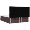 vidaXL Ottoman-Bett mit Matratzen Dunkelbraun 200x200 cm Stoff