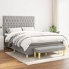 vidaXL Boxspringbett mit Matratze Hellgrau 140x200 cm Stoff