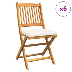 vidaXL Klappstuhl 6 pcs Wei&szlig; 49 x 57,5 x 92 cm Massivholz Akazie