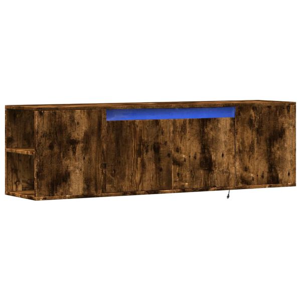 vidaXL TV-Wandschrank mit LED-Beleuchtung R&auml;uchereiche 135x31x39,5 cm