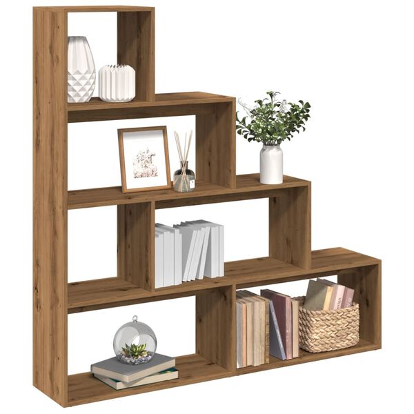vidaXL Raumteiler-B&uuml;cherregal 4 Stufen Artisan-Eiche 143,5x29x143,5 cm