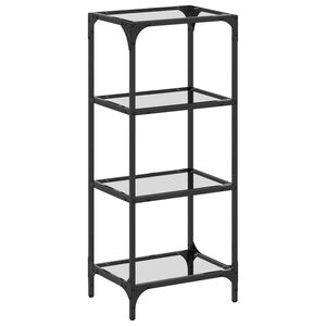 vidaXL Regal mit Glasb&ouml;den Transparent 40x30x95 cm Stahl