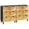 vidaXL Sideboard Set 2 pcs Schwarz und Messing 120 x 33 x 75 cm