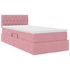 vidaXL Bett mit Stauraum und LED mit Matratze Rosa 90 x 190 cm Samt